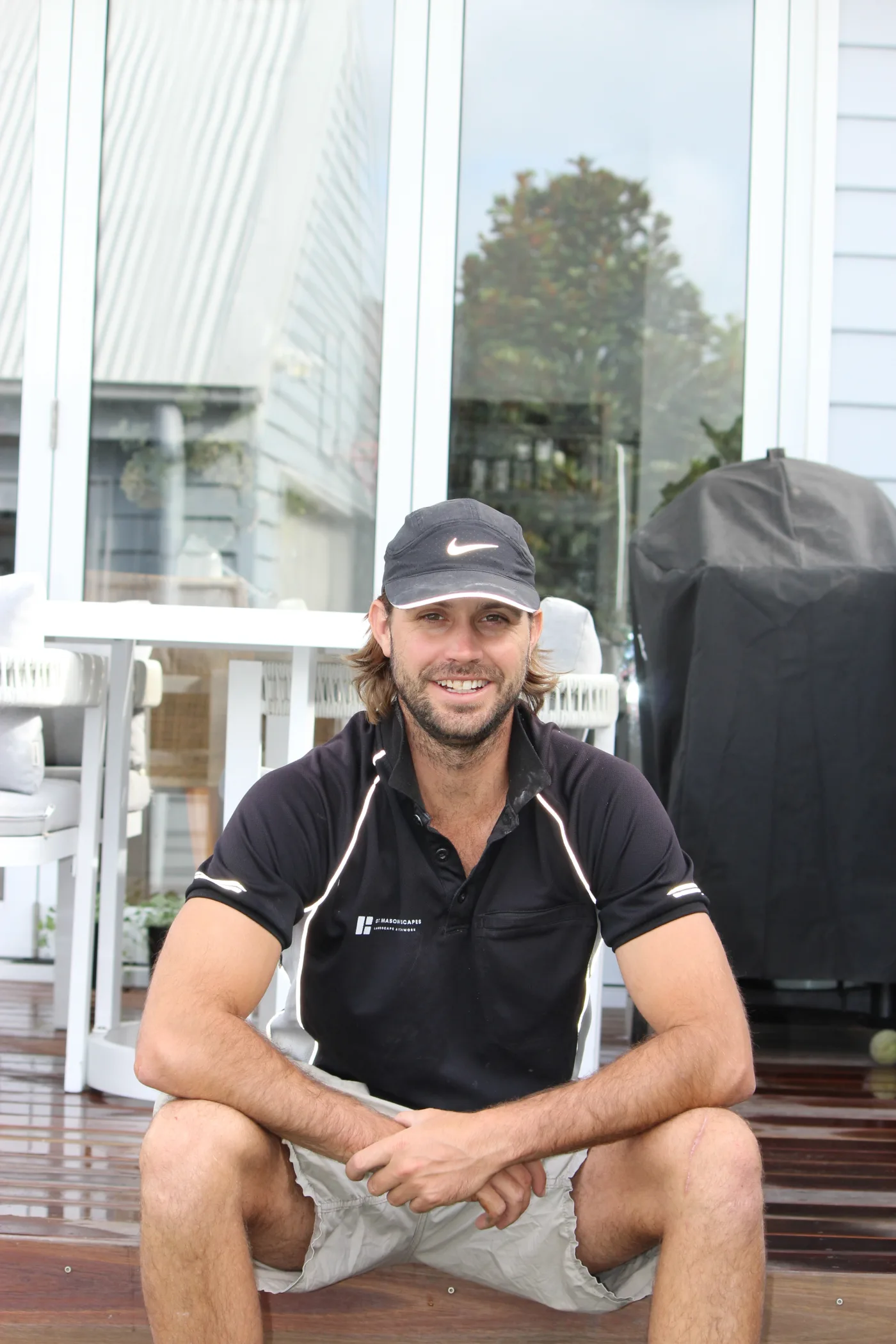 Dan on site working on an outdoor living transformation