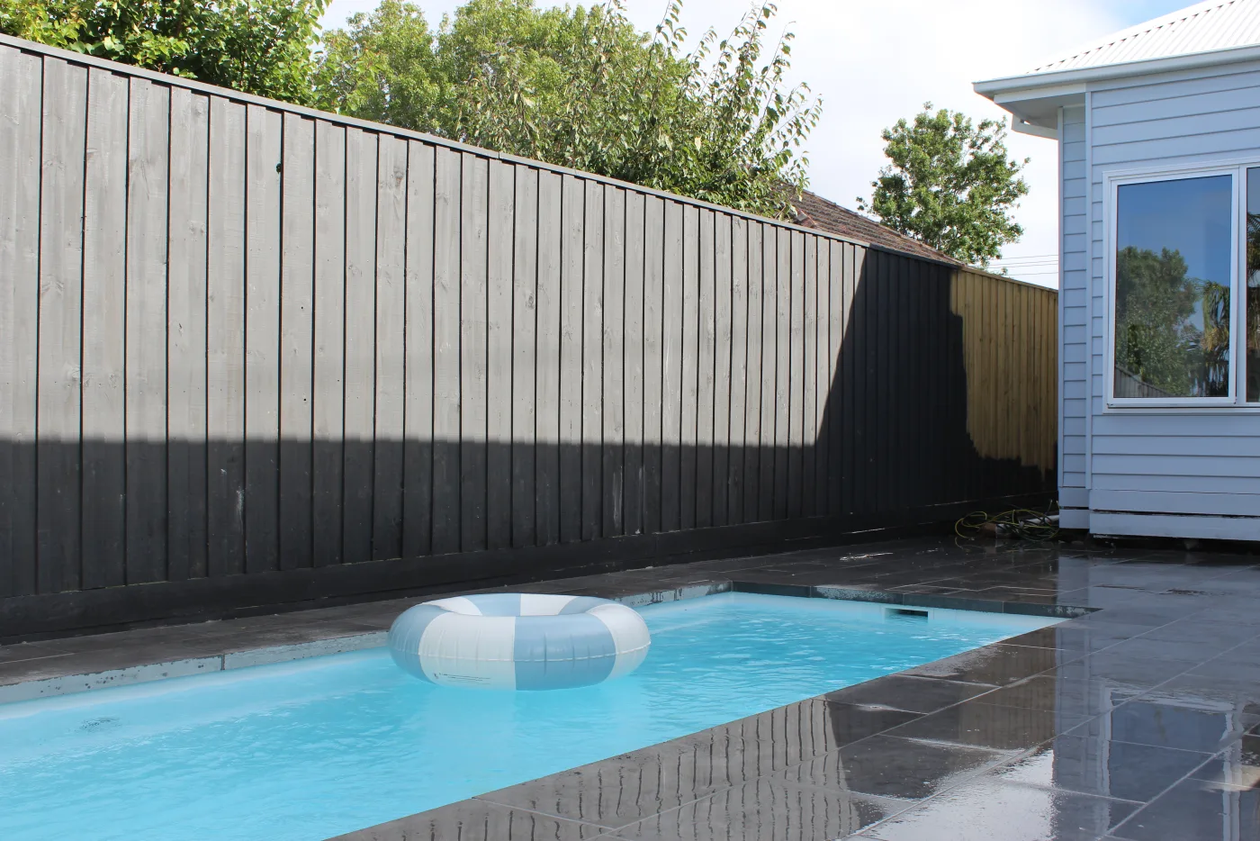 Drainage channel at pool edge