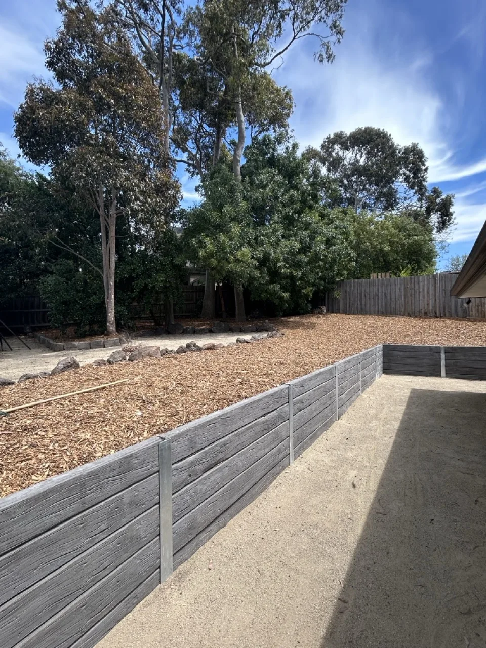 New patio section at rear of property