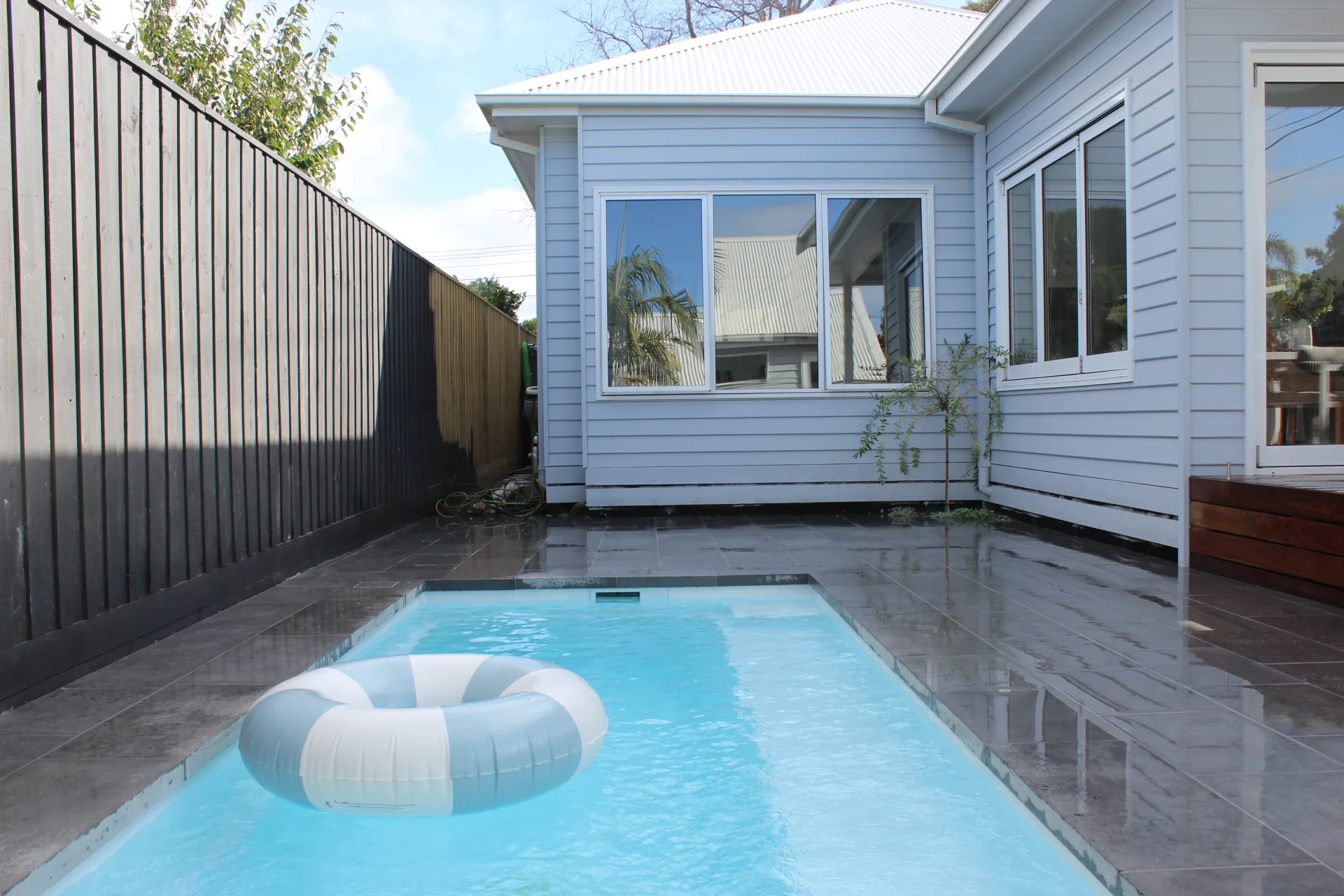 Pool surround built by DT Masonry Scapes on the Mornington Peninsula
